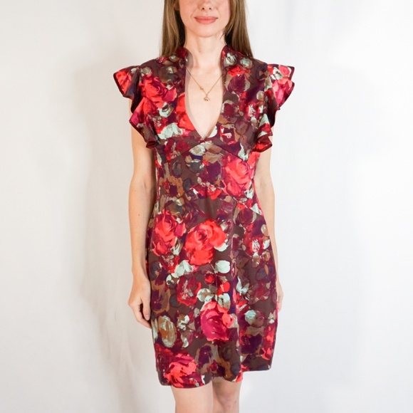 BLACK HALO Multicolor Floral Print Ruffle Dress - Picture 7 of 7